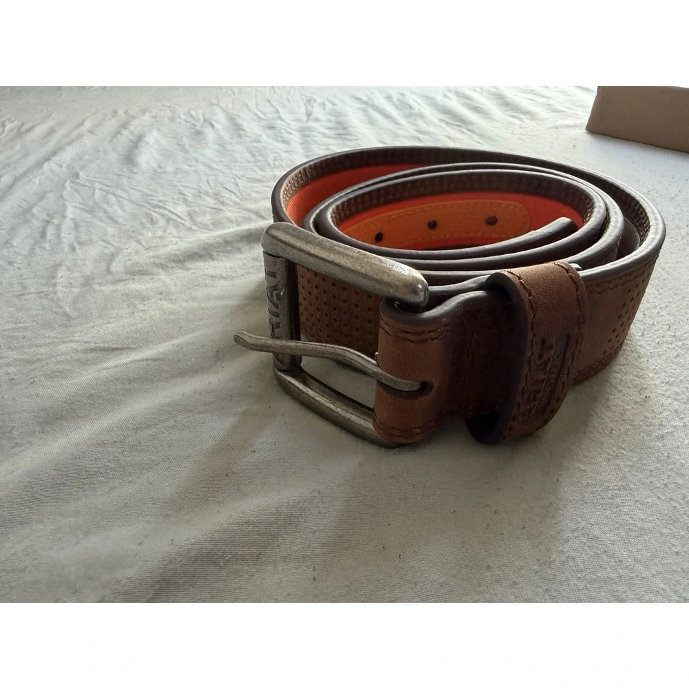 Ariat Work Leather Belt Brown Perforated Size 36 Western Casual New With Tags